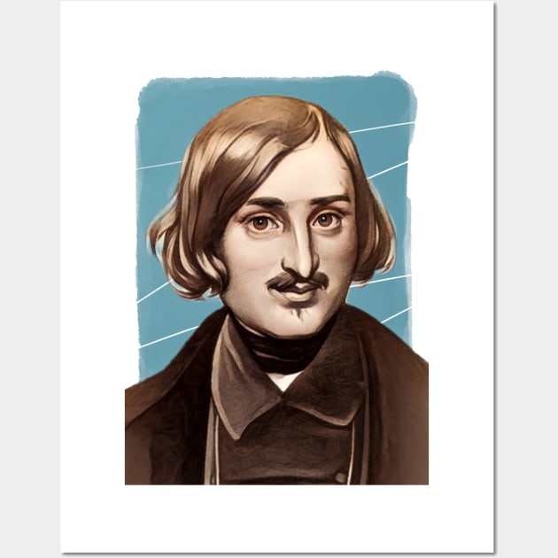 Russian Novelist Nikolai Gogol illustration Wall Art by Litstoy 